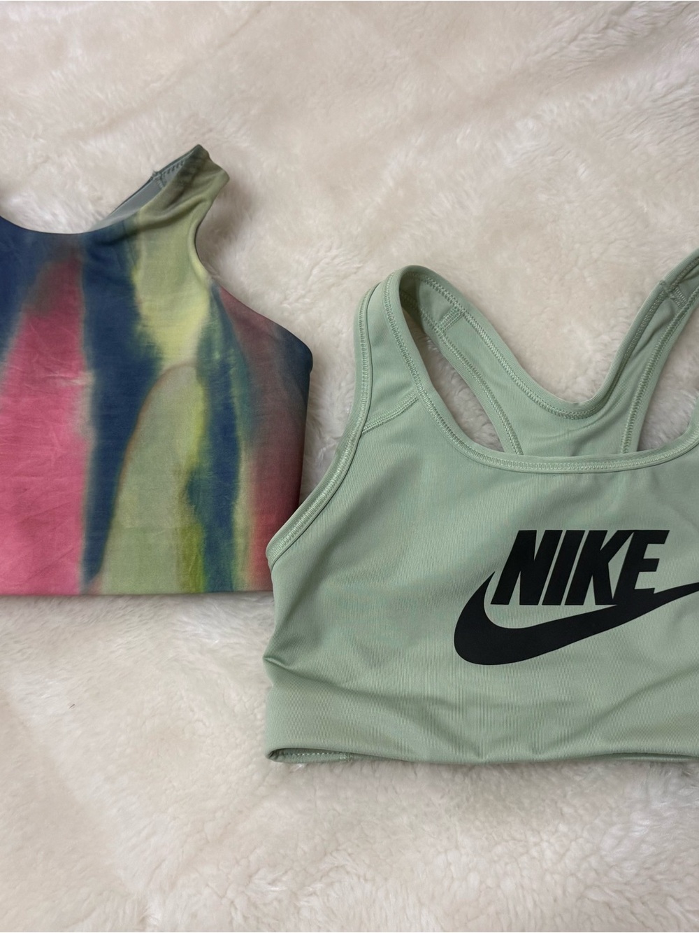 Nike Mint Green Sports Bra with Black Swoosh
